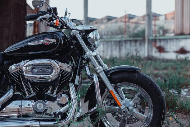 洗車・ケアされたHarleyの様子